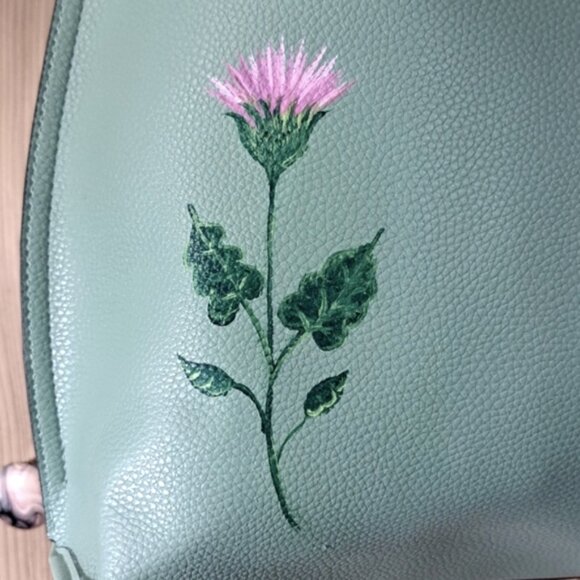 SOLD Hand Painted Upcycled Faux Leather Vegan Tote NWT Butterfly - Picture 5 of 16